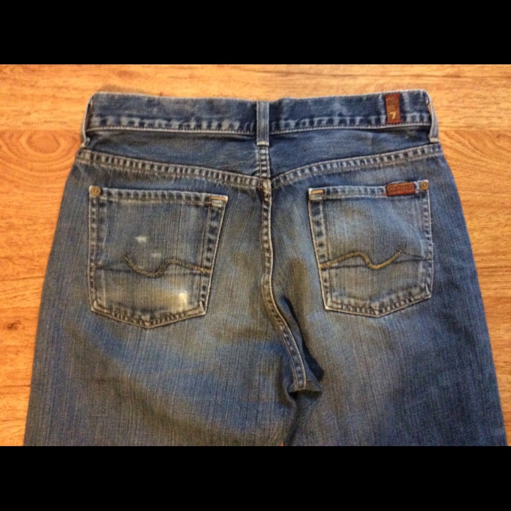 7 For All Mankind 30W by 28L Button Fly Denim - Picture 2 of 5